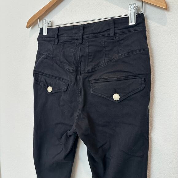 Isabel Marant black mid-rise skinny jeans button flap pockets FR 36 US small - Picture 4 of 6